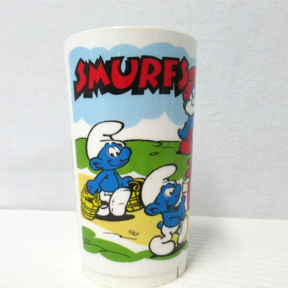 Cartoon Smurfs Cup and Care Bear Mug 1980's Deka USA Plastic Vintage - Picture 6 of 11